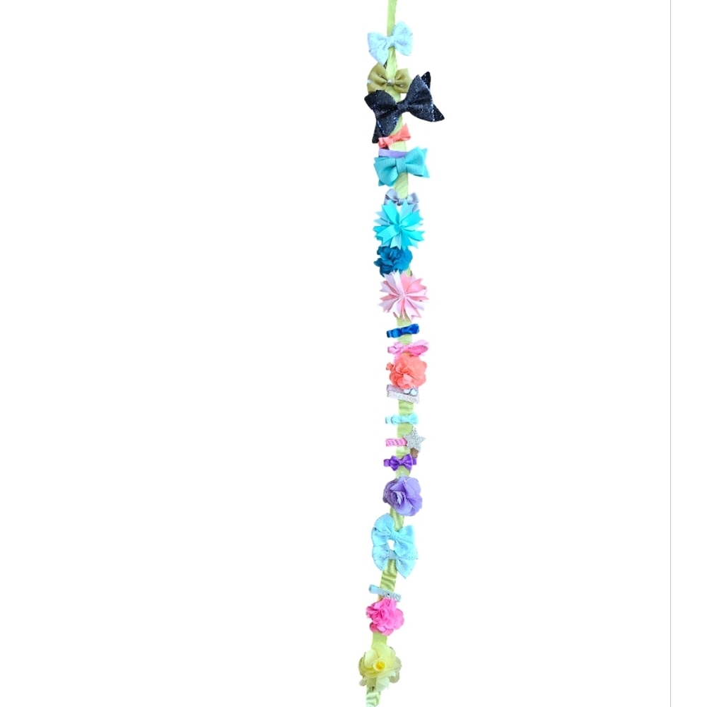 All 24! Colorful Hair Clips, Bows & Flowers. Ideal for babies & little girls